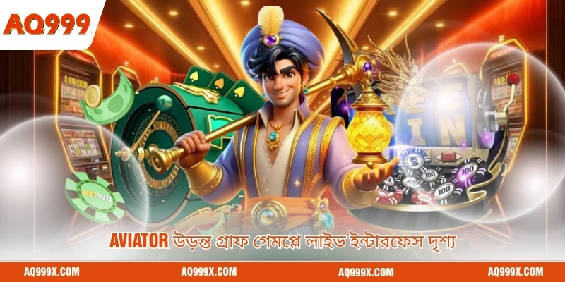 Aviator উড়ন্ত গ্রাফ গেমপ্লে লাইভ ইন্টারফেস দৃশ্য