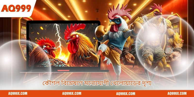 কৌশল বিশ্লেষণে মনোযোগী খেলোয়াড়ের দৃশ্য