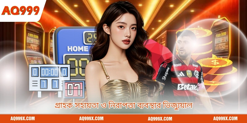 গ্রাহক সহায়তা ও নিরাপত্তা ব্যবস্থার ভিজ্যুয়াল