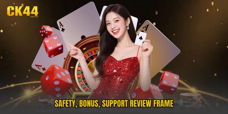 Safety, Bonus, Support Review Frame
